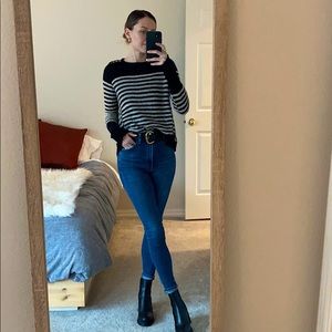 Free People Black & Light Grey Sweater